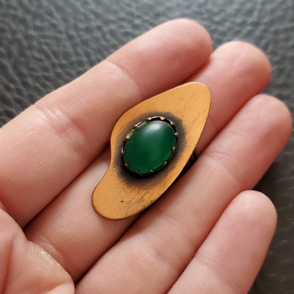 Vtg Adjustable Copper Ring - image 3